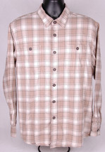 WRANGLER Western Shirt-L-Tan-Button Front-Plaid-Rodeo Cowboy Ranch Farm ... - £19.93 GBP