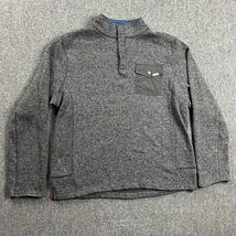 Woolrich Fleece Jacket Mens Large Gray Snap Mock Neck Pocket 100% Polyester - $41.79 CAD