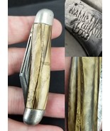 vintage 1936-1937 pocket knife HAMMER BRAND USA marbled pearl MADE 2 YEA... - $62.05 CAD