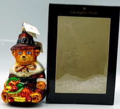 Christopher Radko THANKFUL TED Glass Ornament Thanksgiving Bear 99-057-0 - £48.06 GBP