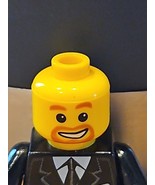 LEGO Minifigure Head Yellow Male Light Brown Beard Smile - $37.27 MXN