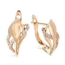 New White Natural Zircon Dangle Earrings 585 Rose Gold Fashion Wedding Jewelry S - £9.80 GBP
