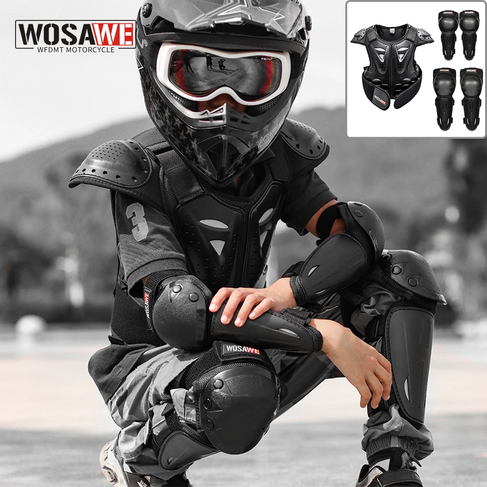 WOSAWE Full Body Motorcycle Armor Vest Children Kids Motocross Armour Jacket - £23.73 GBP+
