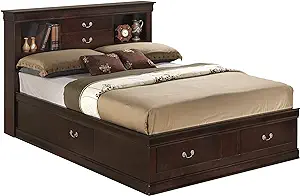 Glory Furniture Louis Phillipe King Storage Bed in Cappuccino - $1,706.99