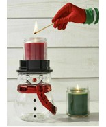Bath &amp; Body Works Snowman Candle Holder Pedestal Single Wick Christmas NEW! - $496.41 MXN