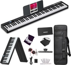 Full Size Upgrade Wood Grain Touch Sensitive 88 Keys Digital Piano With - £183.56 GBP