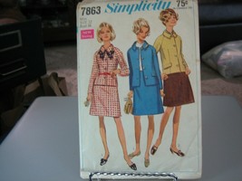 Simplicity 7863 Misses Jacket &amp; Skirt Pattern - Size 12 Bust 34 Waist 25... - £10.39 GBP