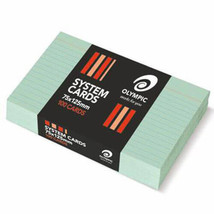 Olympic Ruled System Cards 75x125mm (100pk) - Green - £25.61 GBP