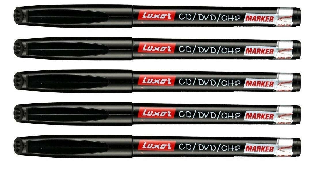 5 x Fine Tip Permanent Marker Pen Pens Black CD DVD OHP Marker Water Pro... - $6.99