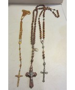 Vintage rosaries seed beads amber beads - £52.40 GBP