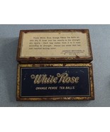 Vintage White Rose Tea Tin Orange Pekoe Tea Balls Seeman Brothers NY - £5.92 GBP