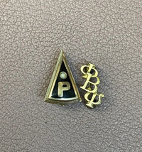 Vintage Phi Beta Psi Greek Letter Sorority Pin @ RHO Pin With seed Pearl LOT 2 - £17.80 GBP
