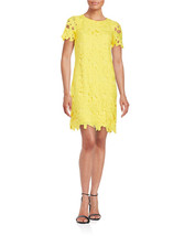 New Calvin Klein Women&#39;s Crochet Lace Sheath Dress Canary Variety Sizes  - £65.52 GBP