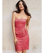 Cache Peplum Lace Strapless Event Dress 0/2/4/6/8/10/12 Lined Built Bra ... - $79.80