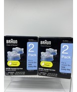 (2) Braun Clean &amp; Renew Refill Cartridges Shaver Cleaner Solution Lemon ... - $19.99