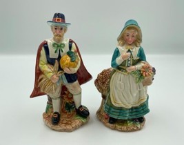 Fitz &amp; Floyd HARVEST HERITAGE Thanksgiving Figural Pilgrim Salt &amp; Pepper... - £63.94 GBP