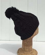 New Kids Winter Beanie Hat Knitted With Pom Pom Black Warm  #E - £5.66 GBP