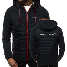 2022  Men&#39;s New Winter Zipper Hoodies Space X Logo Print Cotton Jacket Waterproo - £115.08 GBP