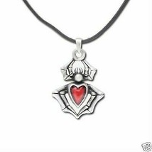 MYSTICA ACCESSORY RED HEART GEM SPIDER ALLOY PENDANT - £11.79 GBP