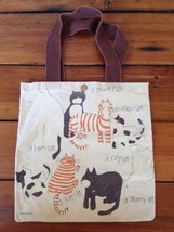 Vtg Freelance 1978 Cats Alley City Fat Skinny Faded Yellow Tote Bag Eco ... - £23.69 GBP
