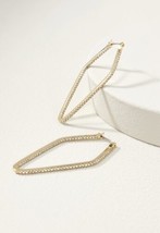 Stella &amp; Dot Pave Diamond Hoops, Shiny Gold  Earrings - £30.23 GBP