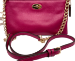 Coach Pebbled Leather Quinn Crossbody Bag in Cranberry (wallet sized) Ne... - £69.85 GBP