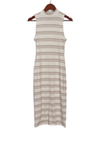 Le Lis Maxi Dress Sleeveless Tan Ivory Striped Women&#39;s Small - £13.62 GBP