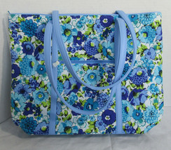 Vera Bradley Women Women&#39;s Purse Shoulder Bag TRIMMED VERA TOTE BLUEBERR... - $117.65