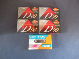 TDK D90 high output cassette tapes Lot of 4 New factory sealed Japan - £7.66 GBP