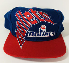 Washington Bullets Vintage 90&#39;s AJD Big Logo Snapback Cap Hat - NOS RARE! - £57.00 GBP