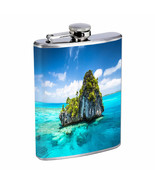 Fiji Islands D1 Flask 8oz Stainless Steel Hip Drinking Whiskey Tropical Pacific - $14.80