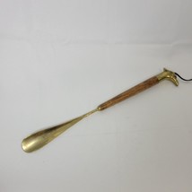 Vintage Classic 16” Brass Eagle Head Wooden Handle Shoe boot Horn - £15.76 GBP