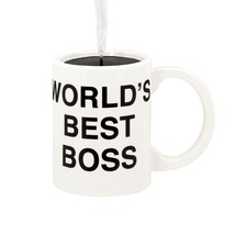 Hallmark Ornaments The Office Worlds Best Boss Coffee Mug Dunder Mifflin Inc - £8.28 GBP