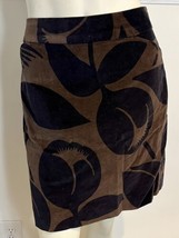 Boden Brown and Black Print Velveteen Straight Knee Length Skirt Size 10R - £14.90 GBP