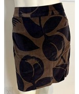 Boden Brown and Black Print Velveteen Straight Knee Length Skirt Size 10R - £15.00 GBP