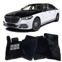 NEW Black Sheepskin Floor Mats for  W223 Mercedes S63 AMG Maybach S500 S... - £995.68 GBP