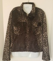 David Paul New York Grey Leopard Print Zip Up Jacket w front pockets Sz ... - £20.77 GBP