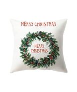 Anyhouz Pillowcase White Merry Christmas Cotton Polyester Wreath Print  - $566.91 MXN+