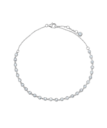 Authentic Crislu Fancy Bezel CZ Chain Anklet in Platinum - $115.83