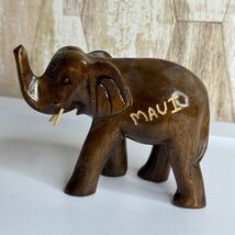 Hand Carved Wooden Elephant MAUI Figurine Statue Home Decor Gift - $15.00