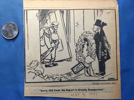 World War 2 WW2 Comic Sketch ORIGINAL From newsprint - LINDBERGH OF U.S.A - $14.83
