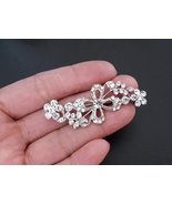 2pcs Bridal Clear White Rhinestone Brooch Pin 2-1/8&quot;/ 5cm Length B236  - £7.05 GBP