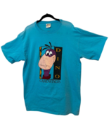 VTG Carowinds Dino Print Single Stitch Teal Men&#39;s XXL Tee Shirt - made i... - $35.82