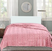 Evelyn Rose Color Embossed Sherpa Blanket Softy And Warm Queen Size - £35.04 GBP