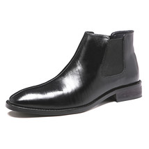 British Business Style Men Ankle Boots Chelsea Men Pointed Toe Fashion High Top  - £58.51 GBP