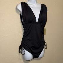 Michael Kors Ruched One-Piece side drawstrings Swimsuit sz 10 - $127.71