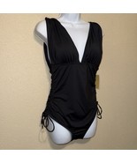 Michael Kors Ruched One-Piece side drawstrings Swimsuit sz 10 - $2,350.82 MXN