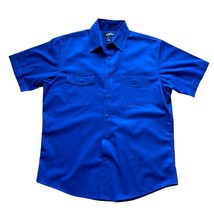 Lands End Mens Shirt Work Wear XL Blue Button Up Pockets Short Sleeve - £10.02 GBP