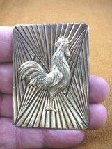 (B-BIRD-804) Rooster game bird cock love roosters chicken rectangle pin pendant - £15.68 GBP