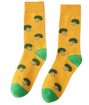 Broccoli Crew Socks Vegetable Food Green Yellow Unisex Men&#39;s Women&#39;s US ... - £6.34 GBP